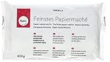 RAYHER 3450000 Porzella, feinstes Papiermaché, porzellanweiße Modelliermasse lufttrocknend, zum Modellieren von porzellanfeinen Objekten, Beutel 400g