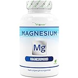 Magnesium - 365 Kapseln (12 Monate) - 665 mg je Kapsel, davon von 400 mg elementares Magnesium - Laborgeprüft - Hochdosiert - Ohne unerwünschte Zusätze - Vegan