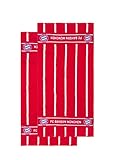 FC Bayern München Handtuch-Set, rot/weiß gestreift mit großem Logo, 2er Set