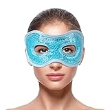 NEWGO Augenmaske Kühlend - Gel Kühlmaske Warm/Kalt Therapie Augen Kühlpads Wiederverwendbare für Die Augen, Migräne, Kopfschmerzen, Geschwollene Augen (Blau)