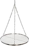 Grillrost Ø 55 cm mit Kette Edelstahl 4 mm Grillstabdicke/Stababstand 14 mm für Schwenkgrill BBQ Dreibein