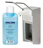 Medi-Inn Wandspender Eurospender Aluminium gebürstet 500 ml Langer Armhebel + Bode Sterillium Classic Pure 500 ml