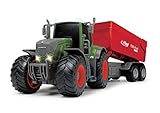 Dickie Toys 203737002 Fendt 939 Vario Spielzeugtraktor mit Fliegl Anhänger, Bauernhof Spielzeug, Heben und Senken des Fliegl TMK Anhängers, Heckklappe zum Öffnen, Licht & Sound, inkl. Batterien, 41 cm