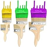 YouYuer 6PCS Malerpinsel Lasurpinsel mit Holzgriff Flachpinsel Lackpinsel Farbe Streichen Pinselset Fensterpinsel Holz Griff Wandpinsel für Kunst Malerarbeiten Malerei Wandfarbe Lacke (4/6/8 Zoll)