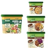 Knorr Bundle Soße & Brühe: Vegane Gemüse Bouillon 320g, Rahm Soße 1,75l, Soße zu Braten 2,5l, Soße zu Braten Extra 2,5l