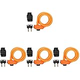 Sosoport 4Sets Schloss E-Orange Bikes Style Sicherer Anti-Kabel-Anti-Profi-Fahrrad-Locke-Roller mit Sicherheitsschlüsseln für Fahrrad Outdoor-Kette Hochgebirgshalterung Selbst