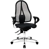 Topstar ST19UG20 Sitness 15, ergonomischer Bürostuhl, Schreibtischstuhl, inkl. höhenverstellbare Armlehnen, Bezugsstoff schwarz, 114 x 58 x 44