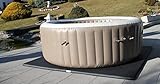 Energiesparende Whirlpool Unterlage für aufblasbare Whirlpools bis 204cm Durchmesser, Thermoisolierung als Bodenschutzmatte und Unterlage in Carbon Black und Shining White, 204cm x 204cm x 3,5cm