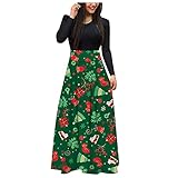 Kleid Damen Elegant Knielang Freizeit Loose Wickelkleid Herbstkleid Abendkleider Boho Rüschen Blumenkleid Midikleid Partykleid Faltenkleid Frauen V-Ausschnitt Etuikleid Brautjungfernkleider Ballkleid