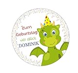 Tortenaufleger Tortenbild Geburtstag Junge, süsser Dino mit Text- frei gestalten (FONDANT, ZUCKERPAPIER oder Oblate inkl. Ausschneideservice)