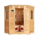 Home Deluxe – Infrarotkabine REDSUN XXL – Keramikstrahler, Holz: Hemlocktanne, Maße: 150 x 150 x 190 cm I Infrarotsauna für 3-4 Personen, Sauna, Wärmekabine