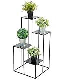 DanDiBo Blumentreppe Metall Schwarz 82 cm Pflanzentreppe Blumenständer 435 Blumensäule Modern Pflanzenständer Blumenhocker