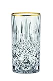 Spiegelau & Nachtmann, 2-teiliges Longdrink Set, Longdrinkglas mit Goldrand, Kristallglas, 375 ml, Noblesse Gold Edition, 104031, Durchsichtig