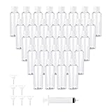 30Stück 100ML Plastik-Fläschchen Mini Transparent Reiseflasche Leer Flip-Cap-Flaschen Beauty Zerstäuber Set mit 6Stück Trichtern /80Stück Etiketten /10ML Spritze Geeignet für Kosmetik Reisen Zubehör