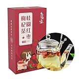 Roter Dattel-Goji-Beeren-Tee, 320 g, 20 Stück Bio-Getrocknete Goji-Beeren Longan Roter Dattel-Tee, chinesische Teebeutel für das Home Office, einzeln verpackt