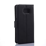 COPHONE Handyhülle Schwarz Kompatibel Samsung Galaxy S6 Edge Plus Hülle Leder, Samsung Galaxy S6 Edge Plus Klapphülle Handytasche Case für Samsung Galaxy S6 Edge Plus Handy Hüllen