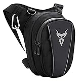 Hylzo Beintasche Motorrad Oxford Hüfttasche Oberschenkeltasche Wasserdicht Für Herren Gürteltasche Reisen Wandern Zum Outdoor Pack Tasche Reiten Männer Handy Black Leg Bag