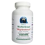 Mutterkraut'Migränekraut' 120 Pulver Kapseln Natur Pur NICHT hochdosiert KEIN Extrakt OHNE Zusatzstoffe OHNE Füllstoffe. 26306