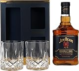 Jim Beam Double Oak Whiskey Geschenkset mit 2 Tumblern Bourbon Whiskey (1 x 0.7 l)