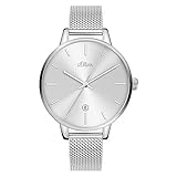 s.Oliver Damen Analog Quarz Uhr mit Edelstahl Armband SO-3813-MQ