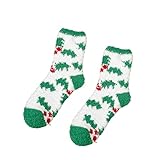 JBAT Super süße warme -weiche Druck-Frauen-Weihnachtsohr-Socken-Socken-Winter-Socken Sneaker Socken Ohne Naht Damen (Army Green, One Size)