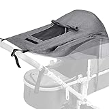 Roysmart Universal Sonnensegel für Kinderwagen Sonnenschutz mit UV Schutz UPF 50+ Flexibles Verstellbarer Sonnenverdeck für Babywanne, Markisen, Rollo-Funktion (Grau)