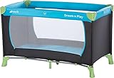 Hauck Reisebett Dream N Play 120 x 60 cm, für Babys und Kinder ab Geburt bis 15 kg, Leicht, Kompakt Faltbar, Inklusive Transporttasche und Faltboden, Schwarz Blau