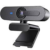 HD 1080P Webcam für PC, Autofokus USB Web Kamera mit Stereo Mikrofon und Abdeckung, 360° drehbar Streaming Webcam für Computer, Skype, YouTube Video, Zoom, Konferenz, Online-Kursen(Schwarz)