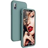 JASBON Silikon Hülle für iPhone X/XS,Shockproof [iPhone X/XS Hülle] Gel Rubber Protection Handyhülle für iPhone XS,Case for iPhone X 5.8 inch 2018 Pine Green