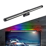 LEUTED LED Monitor Lampe USB Dual Screenbar mit Touchscreen, dimmbare Computer Monitor Beleuchtung, Büro Light Bar ohne Blendung Flimmern, Platzsparend Arbeitslampe Bildschirmlampe Leselicht, Schwarz