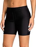 Anwell Boardshorts für Damen Bauchweg Badeshorts Schwimmshorts Basic Schwarz