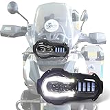 CPOWACE LED Scheinwerfer Headlight Assembly,with E-Mark E-Prüfzeichen für Motorrad R1200GS Adventure Ölkühler Modelle 2004-2012