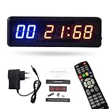 Gym Timer mit Remote und Wandhalterungen, Support Stoppuhr Countdown/Up Tabata Clock FGB Zyklus-Timing Funktion, Perfekt für Home Gym Fitness Training