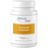 Kurkuma Kapseln hochdosiert mit Weihrauch Extrakt und schwarzer Pfeffer - VEGAN - 95% Boswellia Serrata, Curcumin und Piperin. Laborgeprüft und in Deutschland produziert