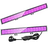 Eleganted 2er 36W UV Bar Schwarzlichtlampe 64 LEDs UV Licht Röhre mit Stecker UVA 385-400nm Black Light Flutlicht IP66 Wasserdicht Fluoreszenz Schwarzlicht Strahler für Party Disco Halloween