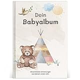 Babyalbum | Das erste Jahr | Erinnerungsbuch zum Eintragen | Babybuch für Jungen und Mädchen | Fotoalben für Babys als Geschenk