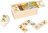 small foot Domino Safari aus Holz, lustiges Legespiel mit bunten Tiermotiven, FSC 100%-Zertifiziert, 10963