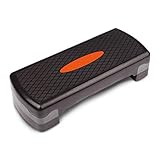 Ultrasport Aerobic Stepping Board, Aerobic Fitness Stepper, Multifunktionales Fitness Training mit Stepping Board, 2-fach höhenverstellbar, rutschfeste Oberfläche, Home Stepper, Farbe: ‎Schwarz/Orange