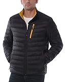 33,000ft Herren Steppjacke Leichte Übergangsjacke in Daunenjacken-Optik Winterjacke für Männer Gefüttert mit Taschen Packbar für Freizeit Wandern Reisen Lightweight Puffer Jacket Schwarz L