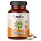 Vitamin C 180 Kapseln | natürliches Vitamin C aus Acerola-Hagebutte & Camu Camu Extrakten | hochdosiert 234 mg natürliches Vitamin-C | 100% Vegan | frei von unerwünschten Zusatzstoffen | vom Achterhof