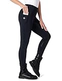 NAVISKIN Damen Reitleggings Silikon-Vollbesatz Reithose Silikongrip Vollbesatzreithose Handytasche mit Gürtelschlaufen Schwarz Größe L