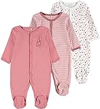 NAME IT Baby - Mädchen Nbfnightsuit 3p W/F Dusty Rose Noos Baby und Kleinkind Schlafanz ge, Rosa, 80 EU