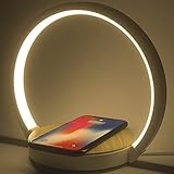 Nachttischlampe Tischlampe Touch Dimmbar mit 10W Wireless Charger Nachtlicht mit 3 Stufige Helligkeit für Schlafzimmer Wohnzimmer Büro (10W)