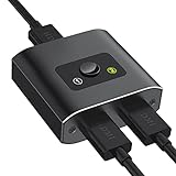 HDMI Switch HDMI Splitter, Aluminium Bidirektional HDMI Switch 2 in 1 Out oder 1 in 2 Out HDMI Verteiler, HDMI Switcher Unterstützt HD 4K 3D 1080P für Xbox PS4 HDTV Blu-Ray DVD