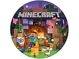 Tortenaufleger Minecraft 5, rund 20cm Fondantpapier PREMIUM