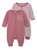 NAME IT Baby - Mädchen Nbnnightsuit 2p Zip Y/D Core Noos Schlafanzug, Mesa Rose, 56 EU