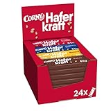 Corny Haferkraft Mix Box - Vollkorn Haferriegel vegan mit 4 Sorten - 24 x 65g