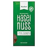 Xucker Haselnuss Schokolade mit Xylit - Leckere Vollmilch-Schokolade mit Haselnuss und Xylitol Zuckerersatz I 20% knackige Haselnüsse & 38% Kakao Anteil (80g)