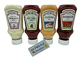 Heinz Grillsaucen Probierpaket 4x 220ml + gratis Benefux. Erfrischungstücher 880 ml