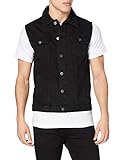 Urban Classics Herren Denim Vest Weste, Blackdark, L EU